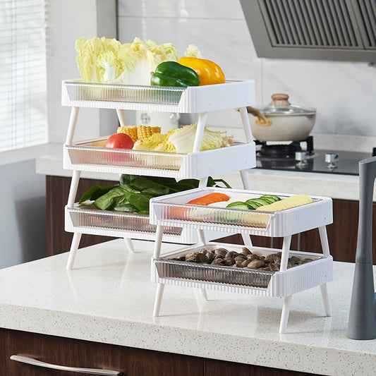 Estante Plegable de Cocina con Cesta Escurridora